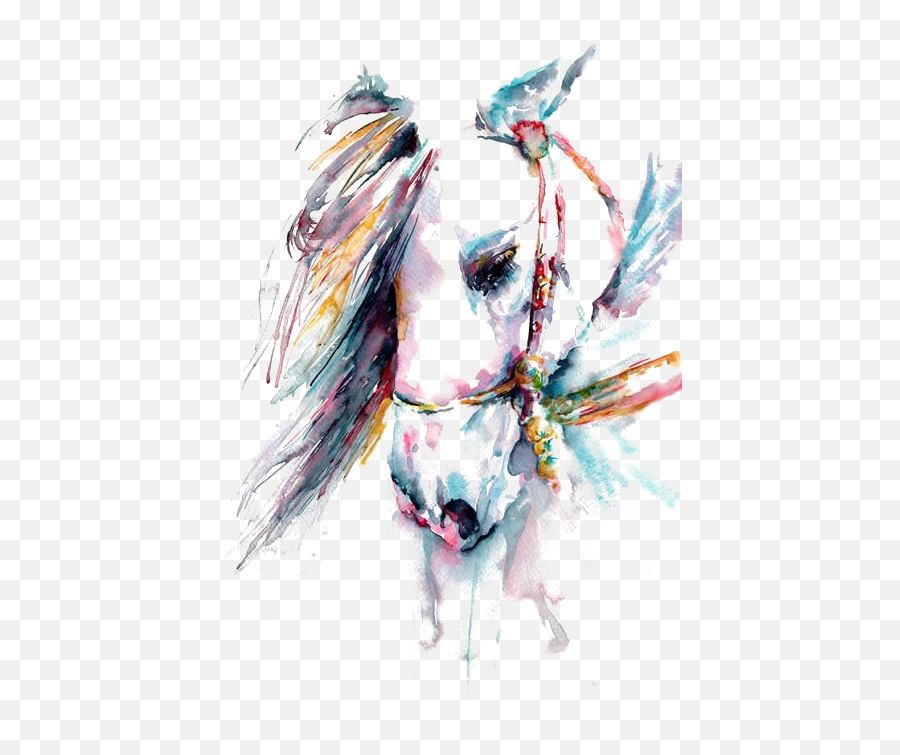 Download Hd Horse Watercolor Painting - White Horse Watercolor Painting Png,Horses Png