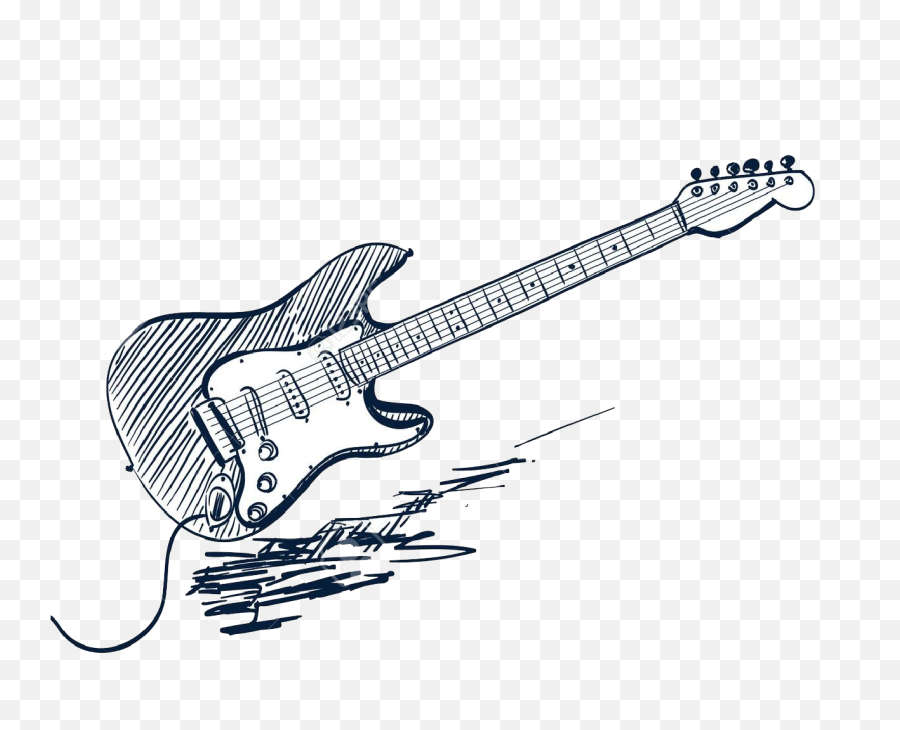 Electric Guitar Vector Graphics Drawing - Transparent Guitar Sketch Png,Guitar Vector Png