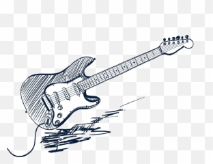 Electric Guitar Vector Graphics Drawing - Transparent Sketch Png