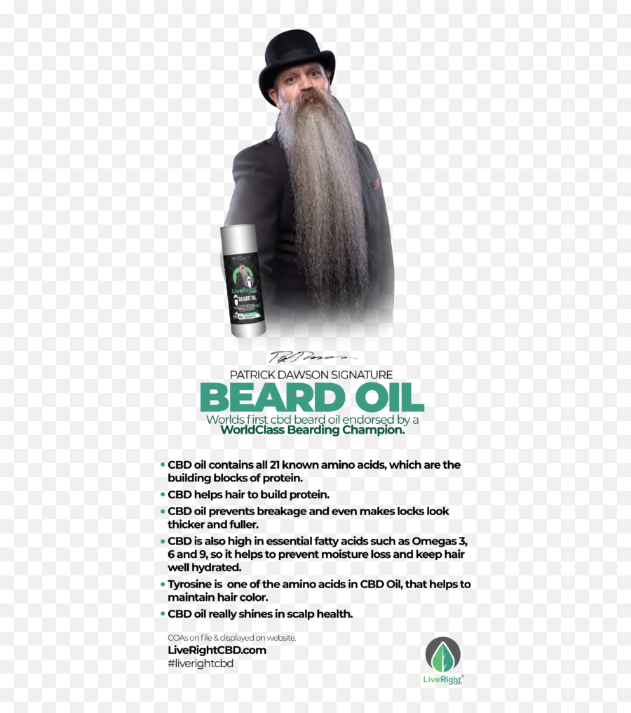 Pat Dawsons Signature Beard Oil U2013 Liverightcbd - Blond Png,Goatee Png