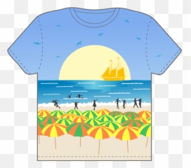 Blue Short Sleeved T Shirt Character - Summer Clip Art png
