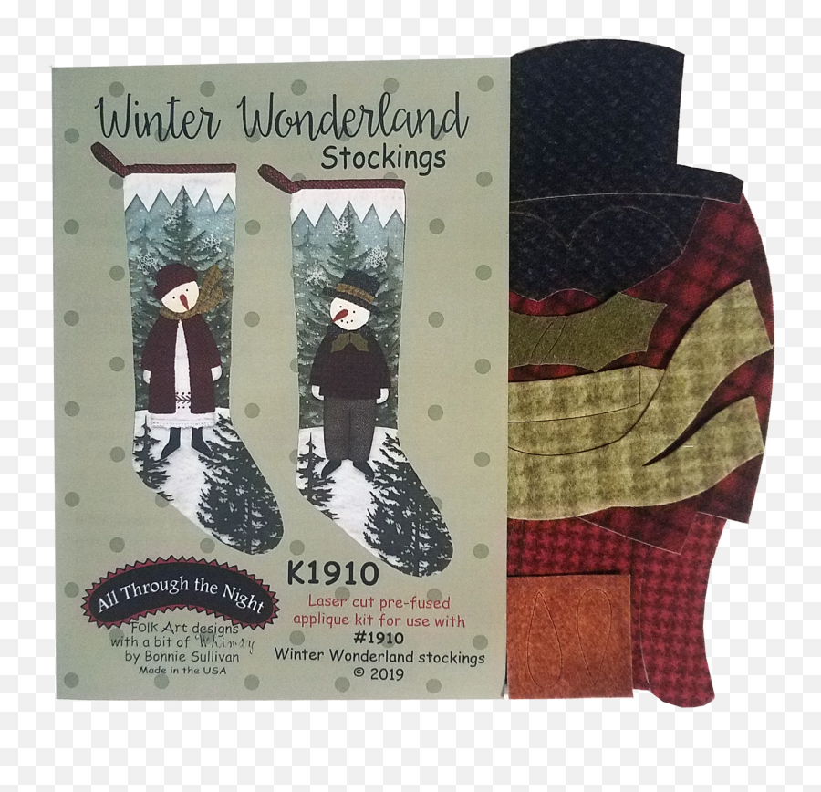 K1910 Winter Wonderland Stockings Applique Kit - Wool Applique Stocking Patterns Png,Winter Wonderland Png