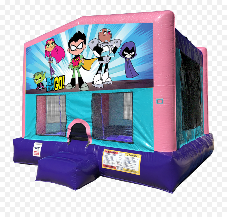 Teen Titans Go Sparkly Pink Bounce House - Bring The Teen Jovens Titãs Em Ação Png,Teen Titans Go Logo