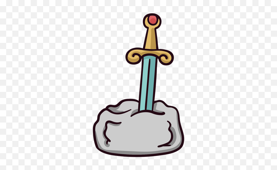 Sword In Stone Colorful Icon Stroke - Espada En La Piedra Png,Sword Icon Png