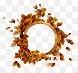 Download Free Png Fall Leaves Round Frame Gallery - Photo Png
