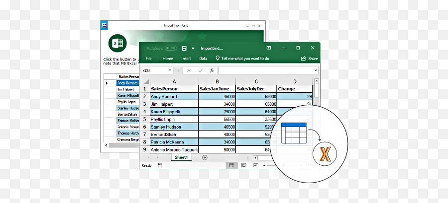 Import Data To Excel Net Library Syncfusion Png Icon