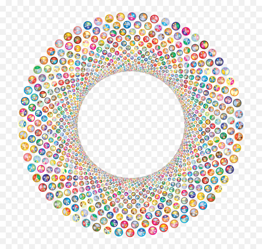 Download Peace Sign Shutter Vortex - Silver Round Frame Border Png,Colorful Png