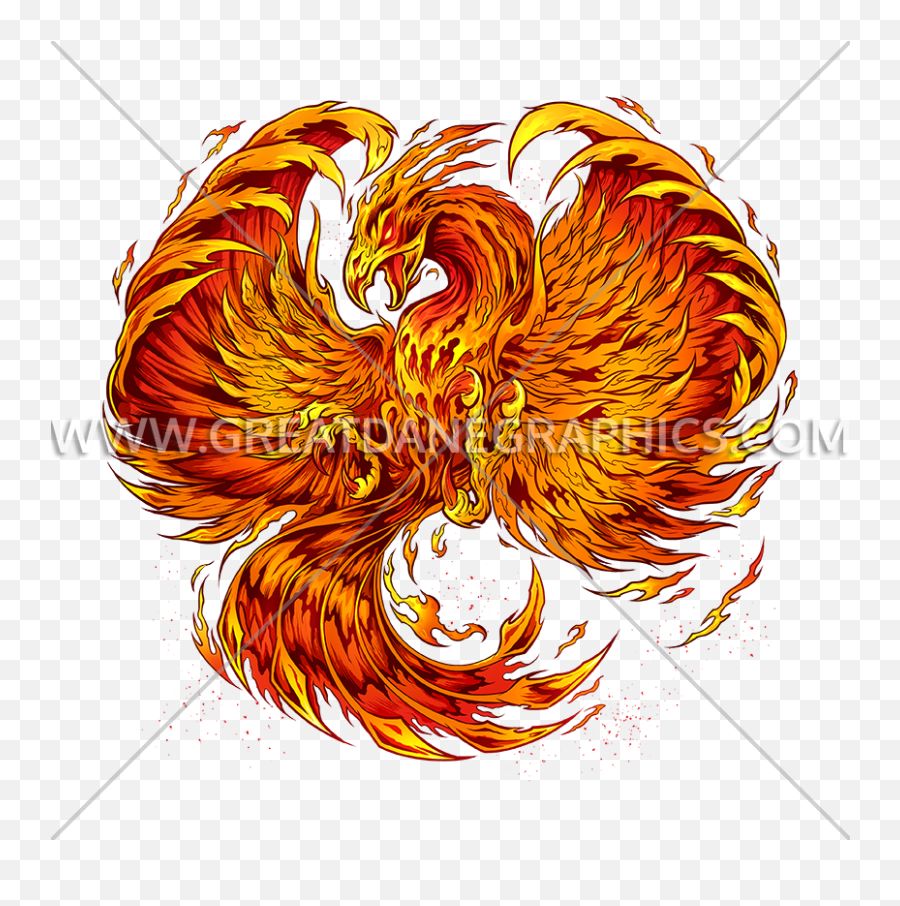 Rising Phoenix Production Ready Artwork For T - Shirt Printing Fire Png,Phoenix Bird Icon