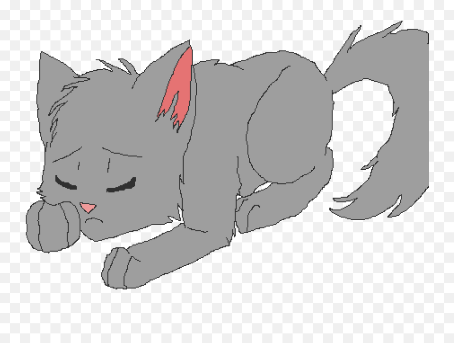 Pixilart - Sad Cat By Elliette Sad Grey Cat Cartoon Png,Sad Cat Png