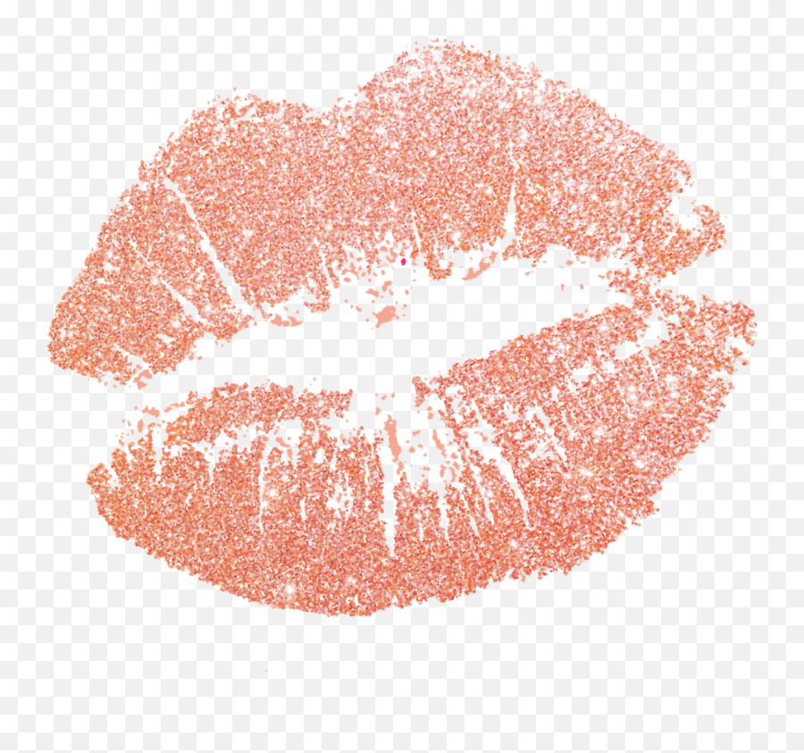 Lipstick Lip Print - Rose Gold Glitter Lips Png,Lip Print Png