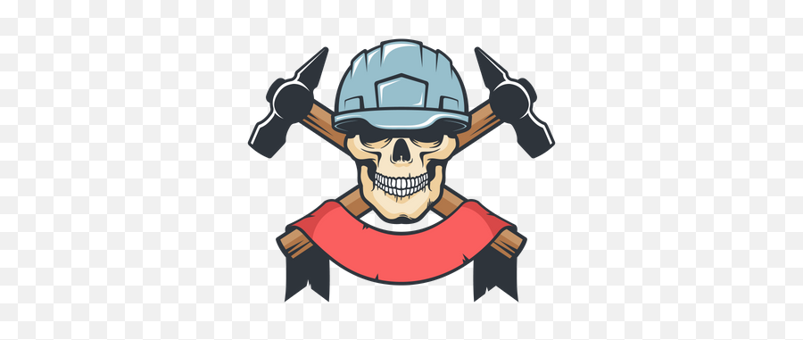 Skeleton Icon - Download In Flat Style Skull With Hard Hat Png,Caveira Icon