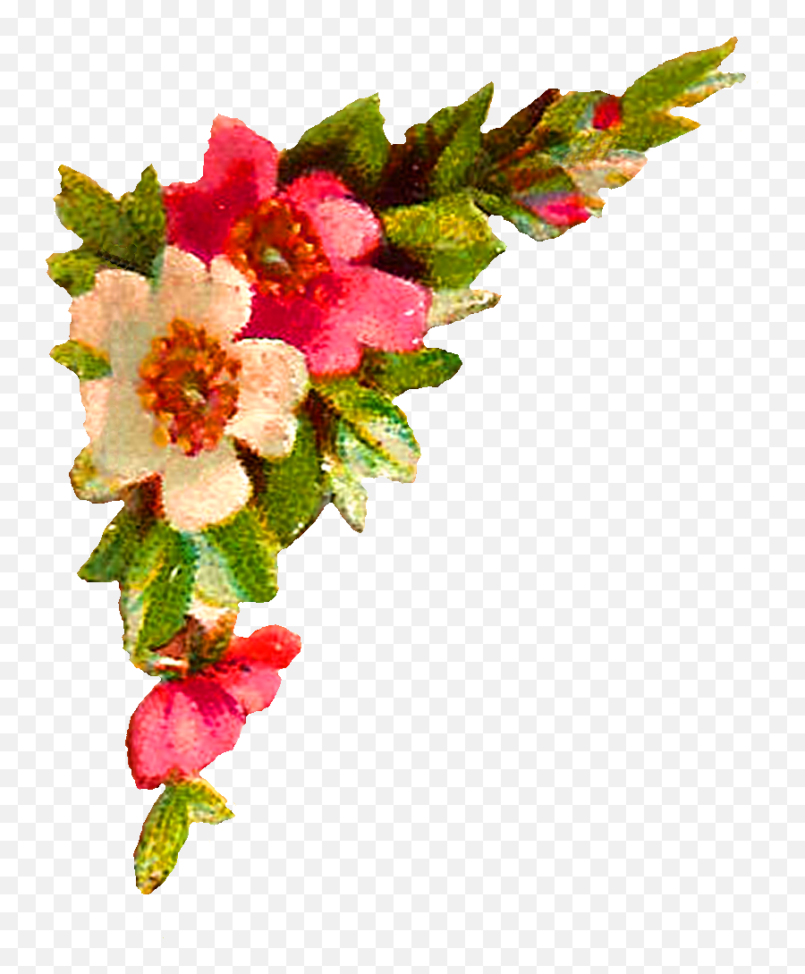 Digital Flower Corner Design Roses Clip - Flower Corners Png,Corner Flowers Png