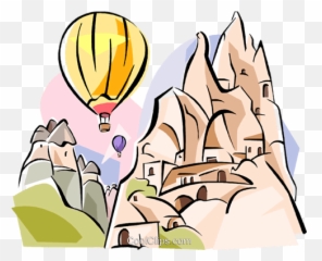 Turkey Goreme Royalty Free Vector Clip - Hot Air Balloon Turkey Clipart Png,Turkey Clipart Png
