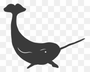 Narwhal Tail Flipper Tusk Silhouette - Illustration Png,Narwhal Png