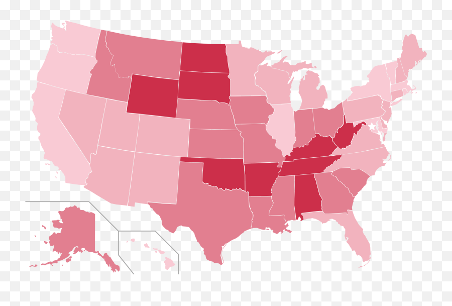 Download Open - Rich States Poor States Map Full Size Png Red States For Covid 19,United States Map Transparent Background