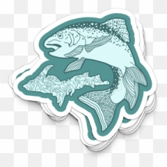 Download Upper Peninsula Trout Fishing Michigan Fisherman - Automotive Decal Png,Trout Png