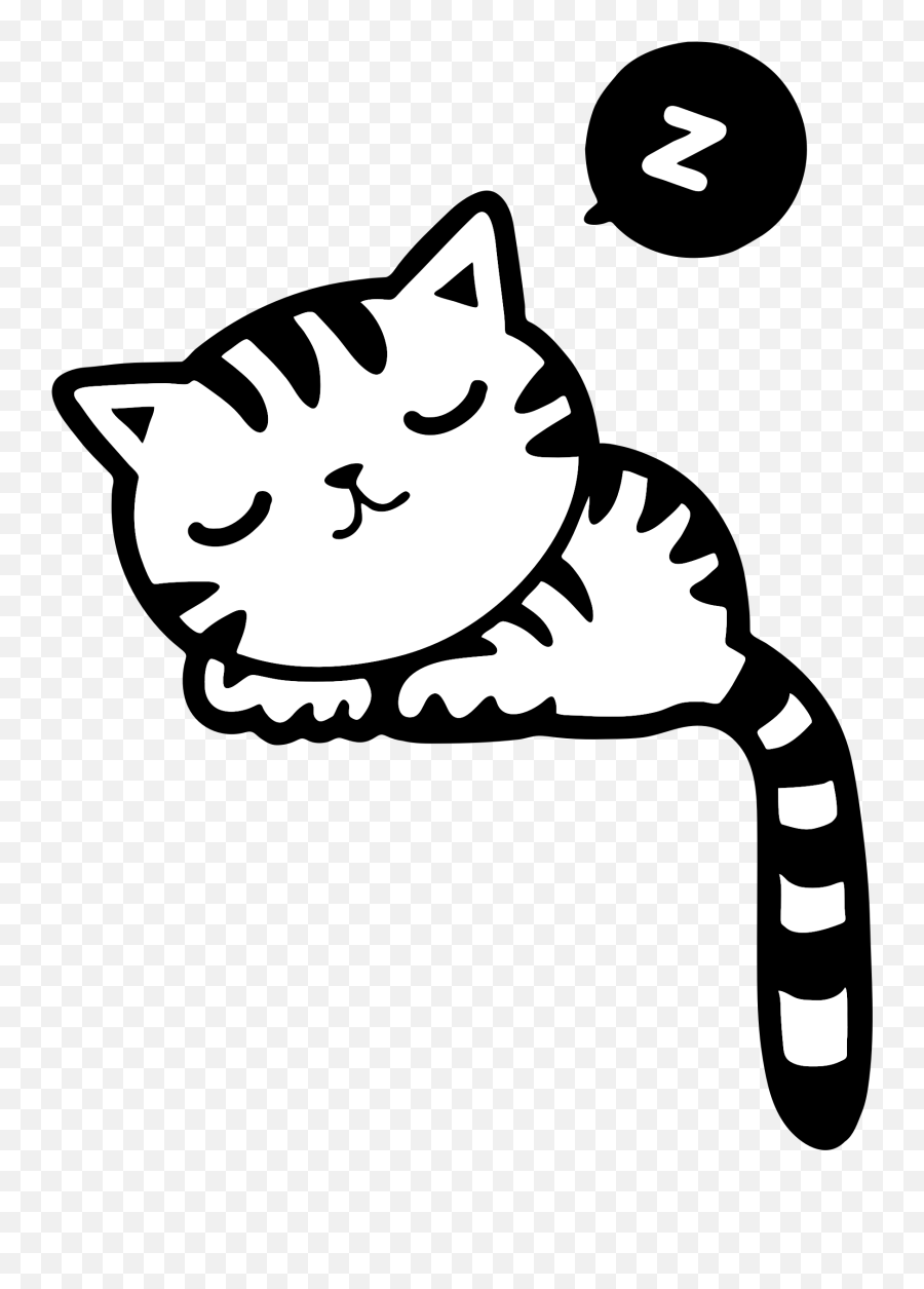 Library Of Cat Vector Transparent Download Simple Png Files - Sleeping Cat Clipart Black And White,Cat Clipart Transparent