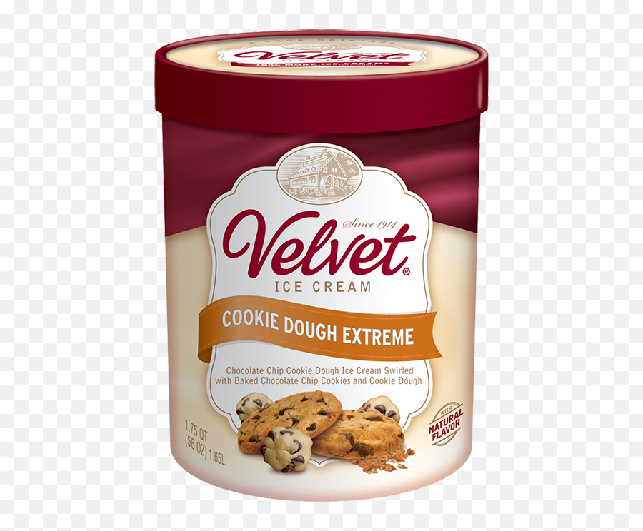 Premium - Cookie Dough Extreme Velvet Ice Cream Velvet Raspberry Ice Cream Png,Chocolate Chip Cookie Png