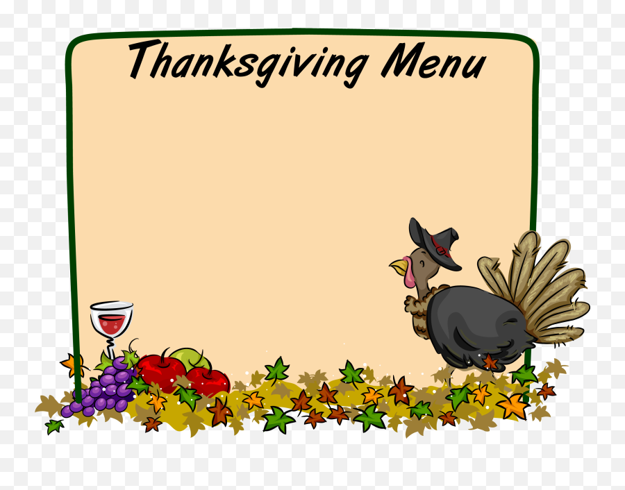 Menu Clipart Thanksgiving Transparent - Thanksgiving Menu Clipart Png,Thanksgiving Clipart Transparent