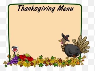 Menu Clipart Thanksgiving Transparent - Thanksgiving Menu Clipart Png,Thanksgiving Clipart Transparent