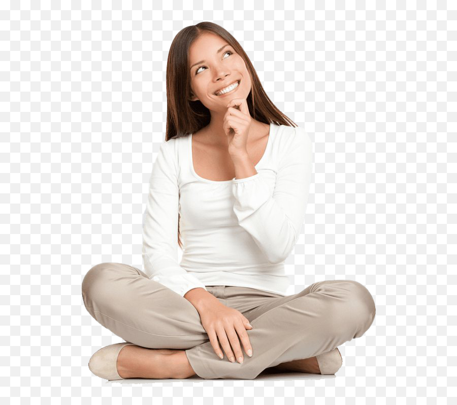 Thinking Woman Png Transparent Images All - Woman Png,Person Sitting In Chair Back View Png