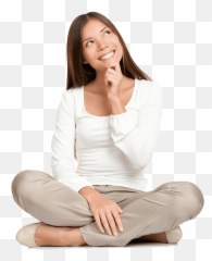 Thinking Woman Png Transparent Images All - Woman Png,Person Sitting In Chair Back View Png