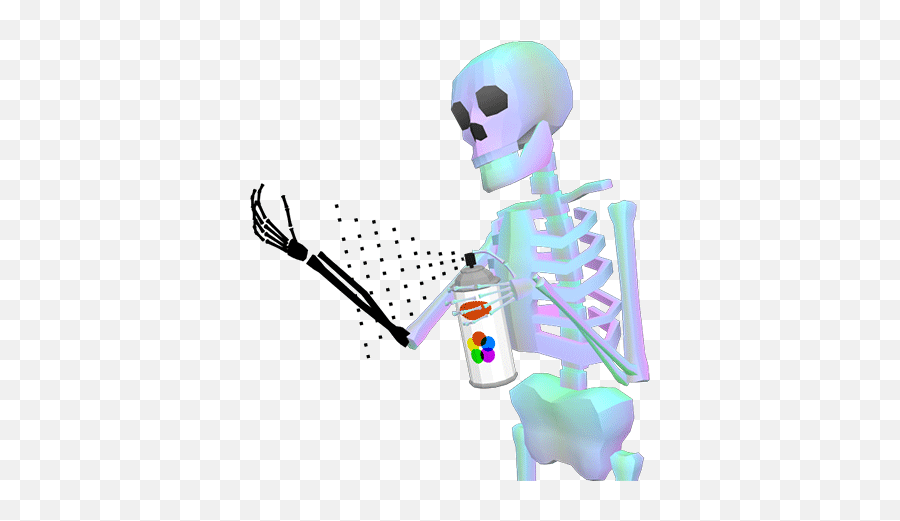 Pin - Skeleton Spray Paint Gif Png,Spooky Skeleton Transparent