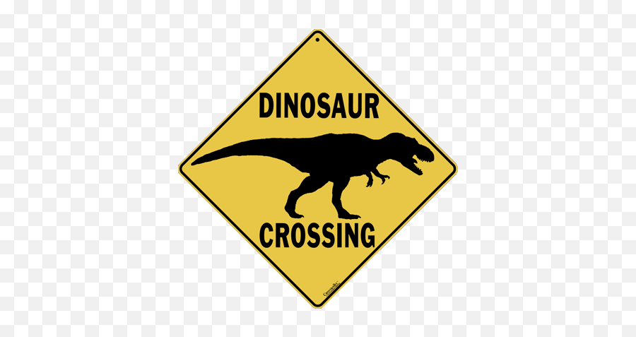 Download Dinosaur Silhouette Crossing - Dinosaur Crossing Traffic Sign Png,Dinosaur Silhouette Png