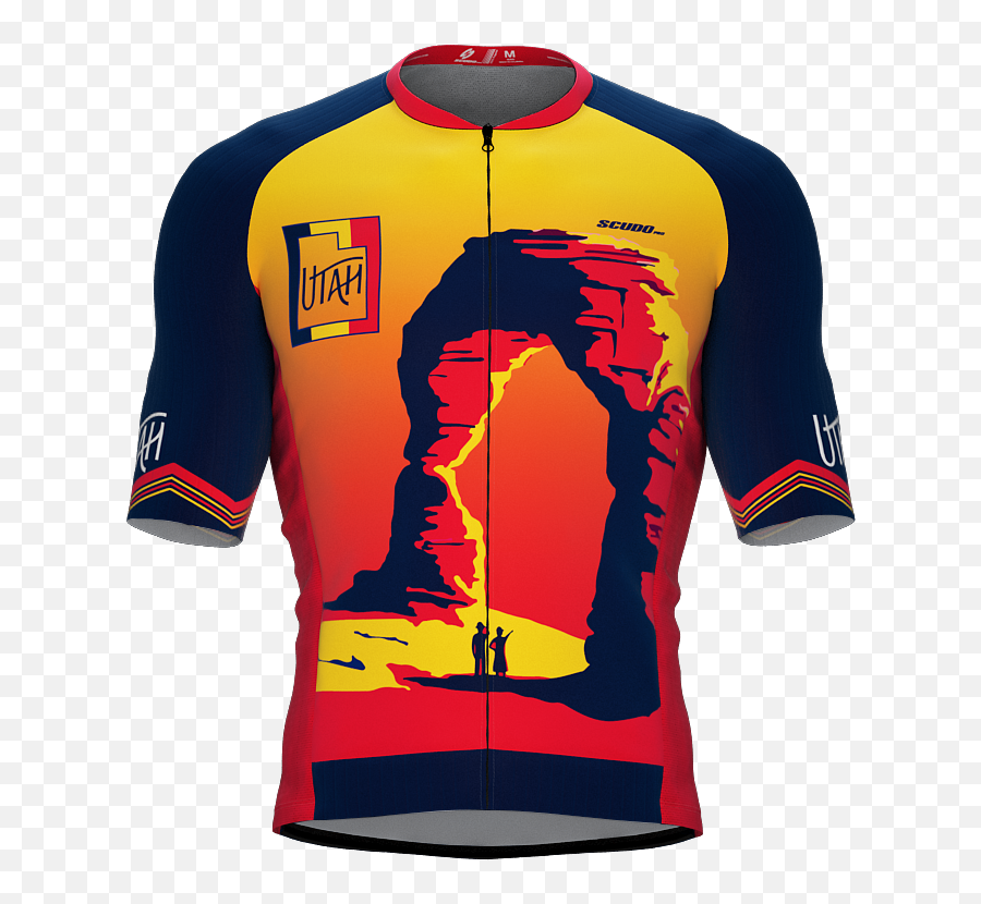 Scudopro Pro - Elite Short Sleeve Cycling Jersey Utah Usa State Icon Landmark Symbol Identity Men And Women Long Sleeve Png,Men And Women Icon