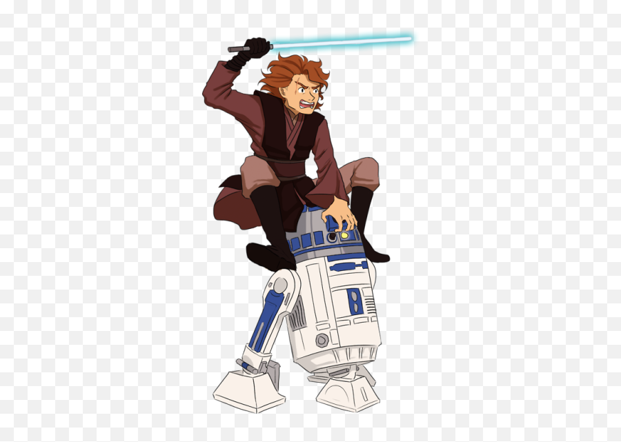 Draw Anakin Skywalker Riding R2d2u2033 - Star Wars Full Size Png,R2d2 Png