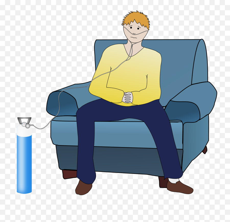 Drawing Of A Man With An Oxygen Mask Free Image Download - Copd Patient Clipart Png,Oxygen Mask Icon