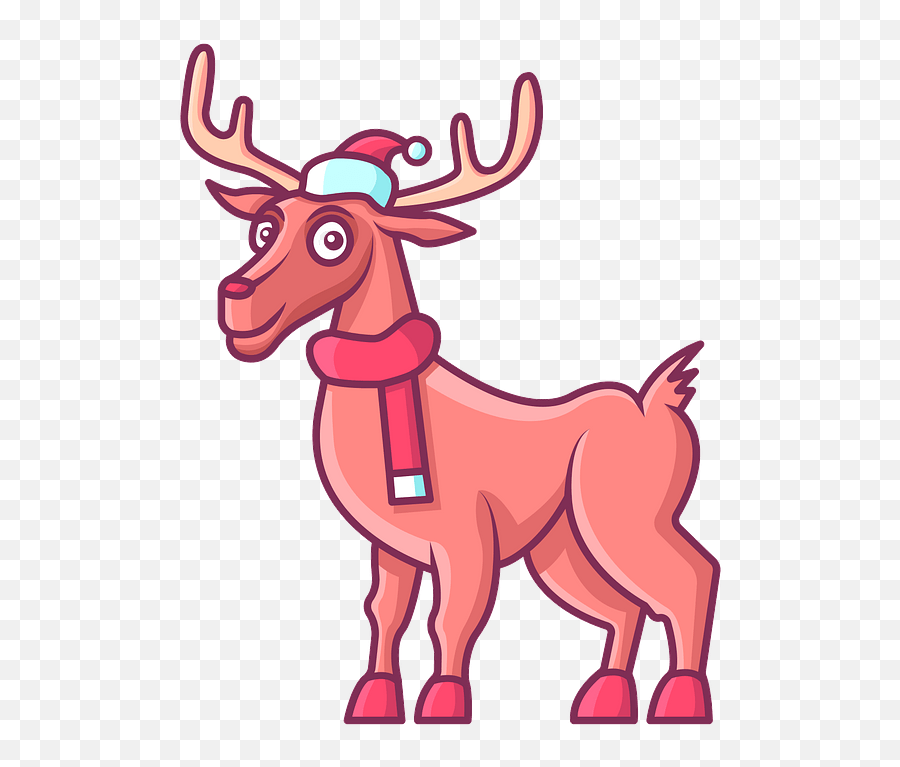 Christmas Reindeer Clipart Free Download Creazilla - Cartoon Png,Reindeer Clipart Png