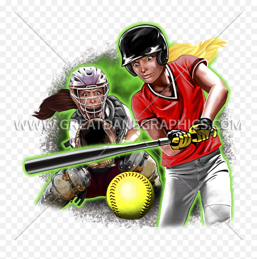 Teenage Girls Softball Production Ready Artwork For T - Catcher Png,Softball Png