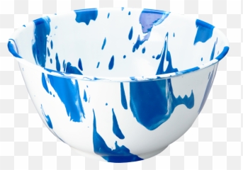 Blue U0026 White Slip Enamelware Salad Bowl - Ceramic Png,Salad Bowl Png