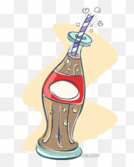 Soda Bottle With Straw Royalty Free Vector Clip Art - Soda Bottle With Straw Clipart png