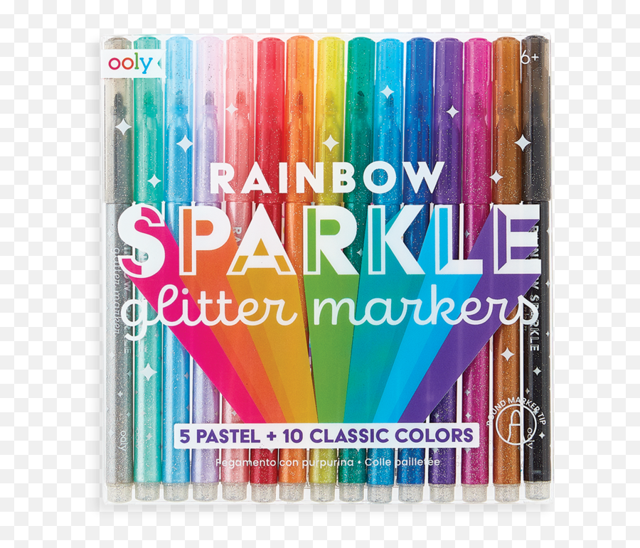 Rainbow Sparkle Glitter Markers - Ooly Rainbow Sparkle Glitter Markers Png,Blue Glitter Png