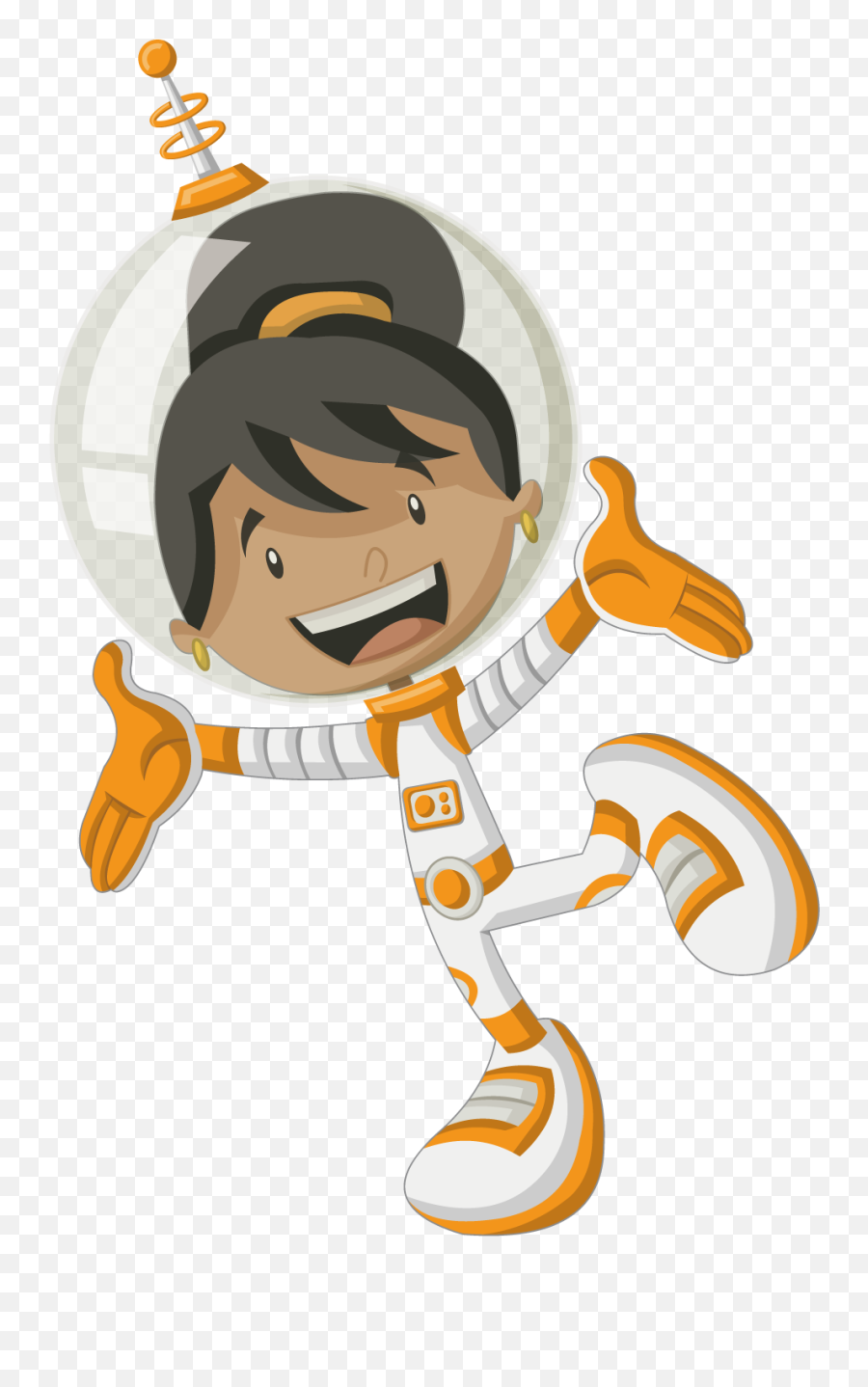 Clipart Girl Astronaut Transparent - Cartoon Woman In Space Png,Astronaut Clipart Png