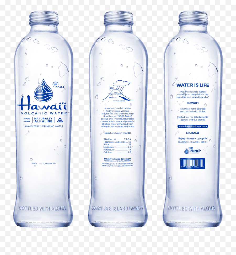 Volcanic Hawaiian Spring Water Glass Still 777ml - Plastic Bottle Png,Water Glass Png