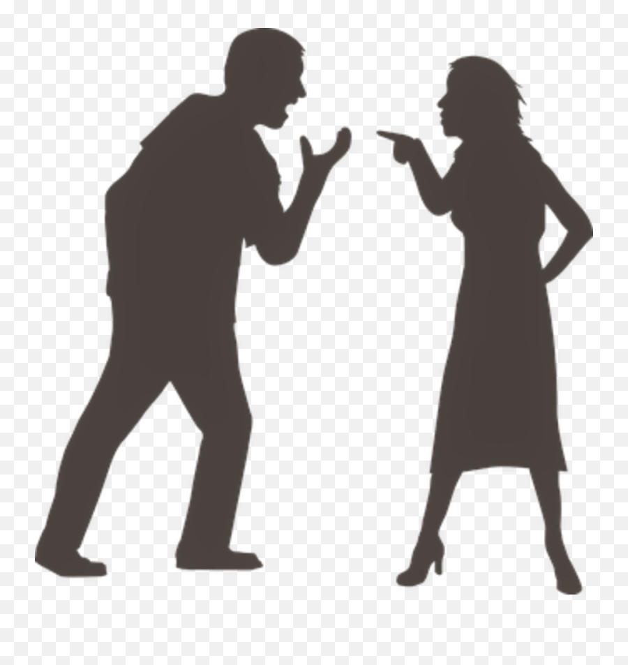 Silhouette Of People Yelling Png Image - Relationship Fighting Couple,Yelling Png