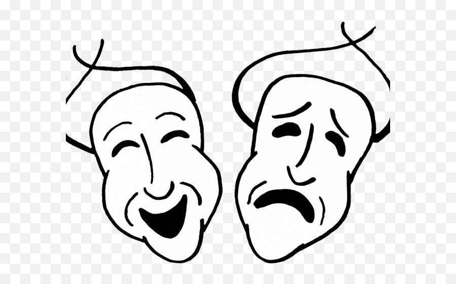 Theater Masks Clipart - Comedy Tragedy Masks Clip Art Transparent Png,Comedy And Tragedy Masks Png