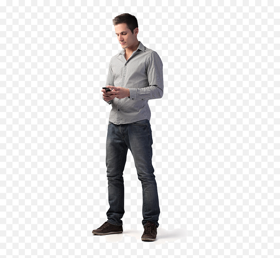 Man Texting - Person Texting Transparent Background Png,Person Standing Png