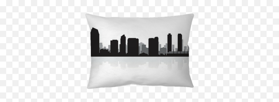 San Diego City Skyline Silhouette Pillow Cover U2022 Pixers - We Live To Change San Diego Png,City Skyline Silhouette Png