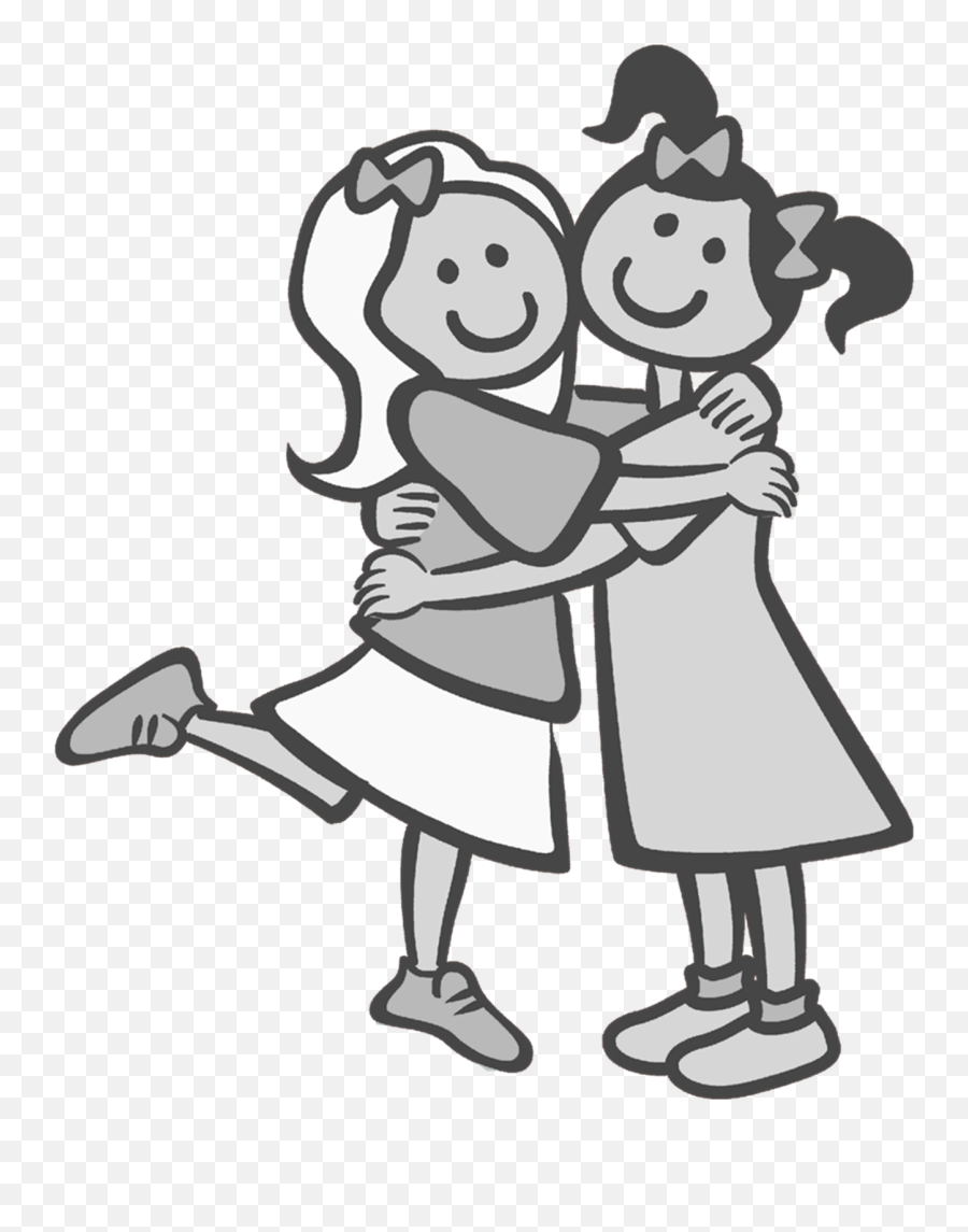 Hugs And Kiss Png Freeuse Library Black - Best Friend Clipart Black And White,Hug Png