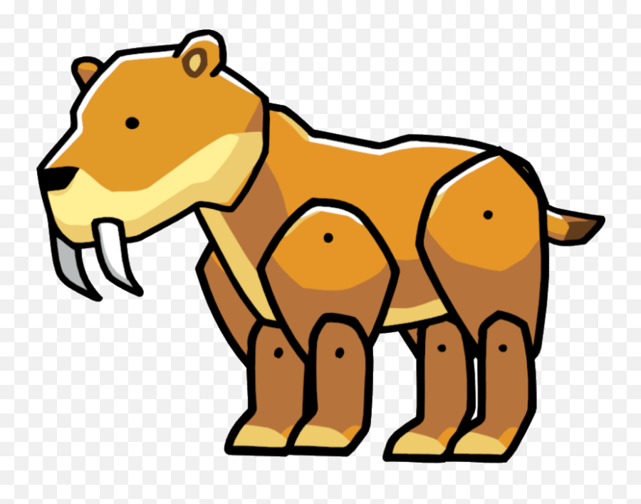 Scribblenauts Saber Toothed Tiger Transparent Png - Stickpng Saber Tooth Tiger Cartoon,Saber Png