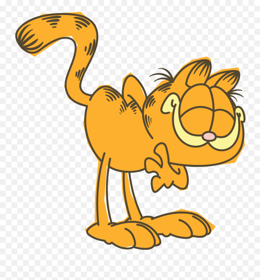 Garfield Line Messaging Sticker - Animal Figure Png,Garfield Transparent