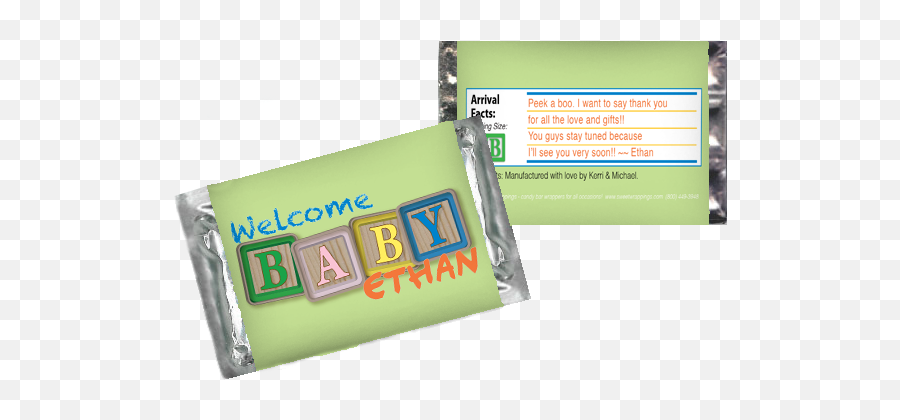 Baby Blocks Personalized Hershey Candy Bar Wrapper - Horizontal Png,Baby Blocks Png