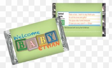 Baby Blocks Personalized Hershey Candy Bar Wrapper - Horizontal png