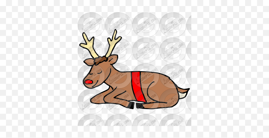 Tired Reindeer Picture For Classroom Therapy Use - Great Clip Art Png,Reindeer Clipart Png