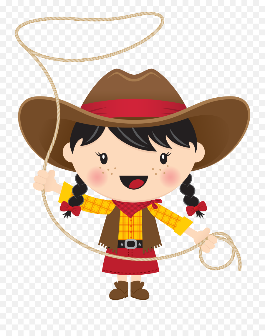 Black Hair With Lasso - Cowboy Cowgirl Clip Art Png Cowboy And Cowgirl Clipart,Cowgirl Icon