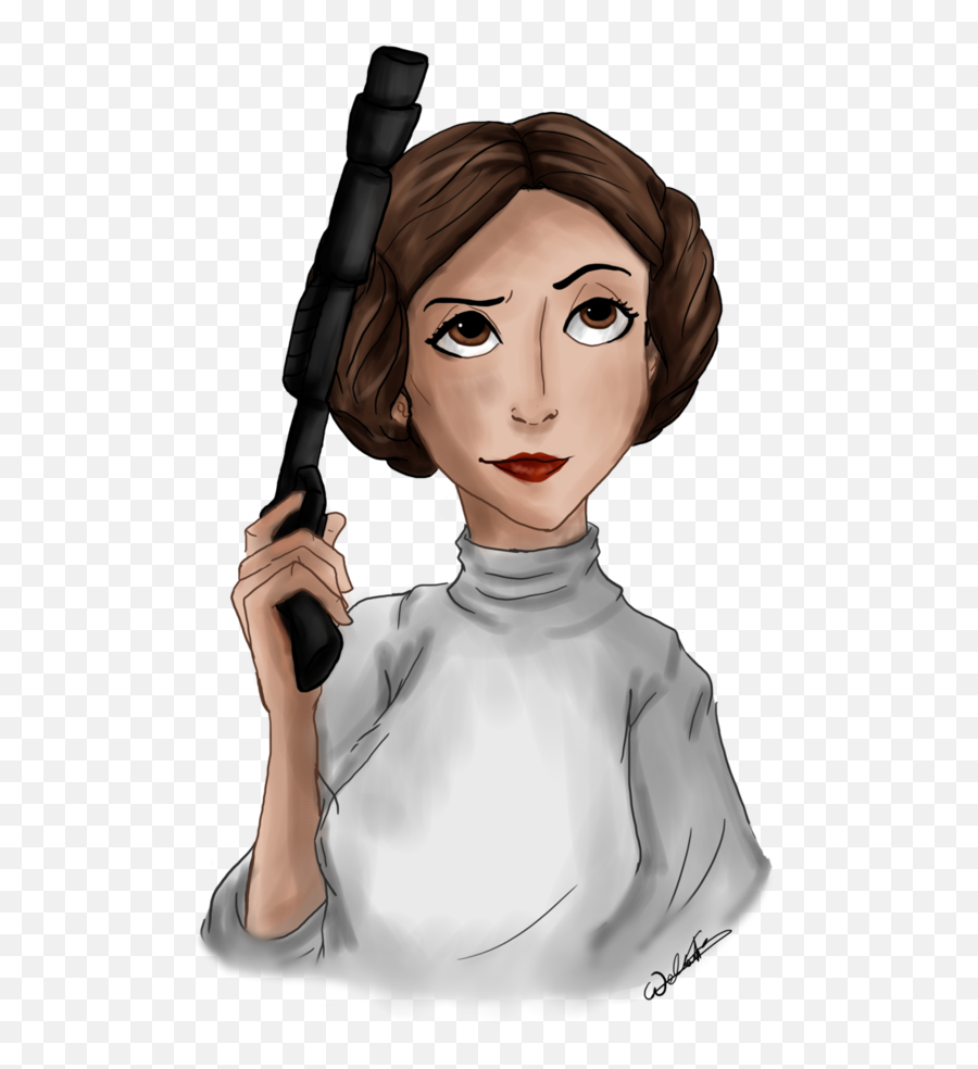 Download Cartoon Princess Leia Png - Leia Star Wars Drawing,Leia Png